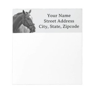 Moderne paard zwart-wit equestrian notitieblok