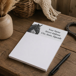 Moderne paard zwart-wit equestrian notitieblok