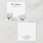 Moderne paardenbloemen sieraden oorbel display vierkante visitekaartje (Voorkant / Achterkant)