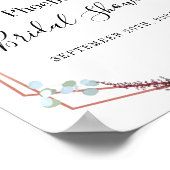 Moderne Paars Bloemige Bruids Welkom Poster (Hoek)