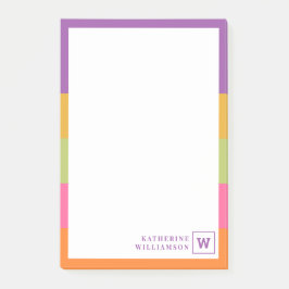 Moderne Paarse aangepaste naam Monogram School Stu Post-it® Notes