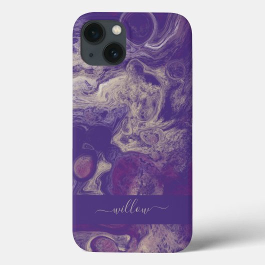 Moderne Paarse Abstracte kunstschilderkunst monogr Case-Mate iPhone Case (Achterkant)