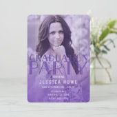 Moderne Paarse afstudeerfeest Afstuderen Foto Kaart (Staand voorkant)