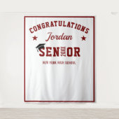 Moderne Paarse Afstudeerfeest Foto Achtergrond Wandkleed (Voorkant)