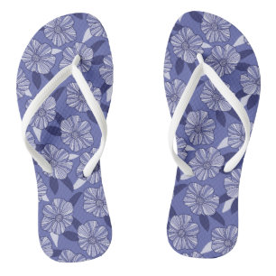 Moderne paarse bloem blaadje patroon teenslippers