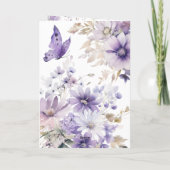 Moderne paarse bloemen foto gelukkig moederdag kaa kaart (Achterkant)