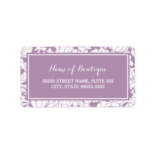 Moderne Paarse Bloemen Meisje Beauty Boutique Etiket