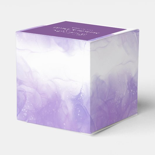 Moderne Paarse bruiloft Bedankdoosjes (Achterkant)