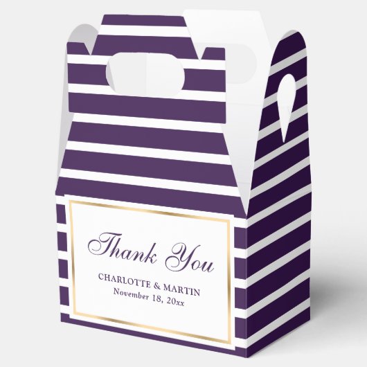 Moderne Paarse bruiloft bedankt Bedankdoosjes (Geopend)