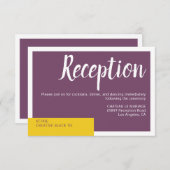 Moderne paarse bruiloft met een minimum informatiekaartje (Voorkant / Achterkant)