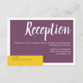 Moderne paarse bruiloft met een minimum informatiekaartje (Voorkant)