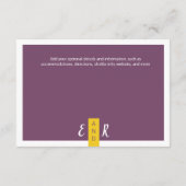 Moderne paarse bruiloft met een minimum informatiekaartje (Achterkant)