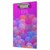 Moderne Paarse Bubbels Geometrisch Gepersonaliseer Klembord (Links)