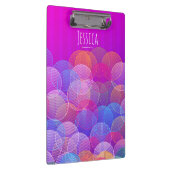 Moderne Paarse Bubbels Geometrisch Gepersonaliseer Klembord (Rechts)