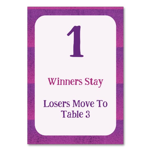 Moderne Paarse Bunco tafel Kaart (Achterkant)