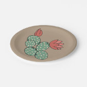 Moderne paarse cactus papieren bordje (Gekanteld)