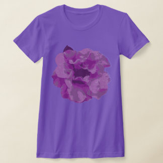 Moderne Paarse Camelia Bloem T-Shirt
