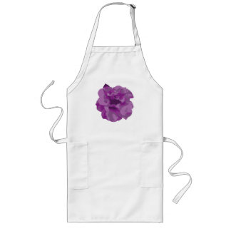 Moderne Paarse Camellia Bloem Lang Schort