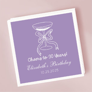 Moderne Paarse Cheers tot 30 jaar Verjaardag serve Servet