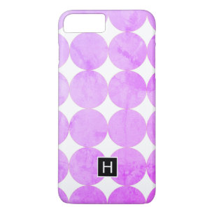 Moderne Paarse cirkels Monogram iPhone 8 Plus / 7 Plus Hoesje
