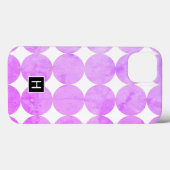 Moderne Paarse cirkels | Monogram Case-Mate iPhone Case (Achterkant (horizontaal))