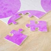 Moderne Paarse cirkels | Monogram Legpuzzel (Zijkant)