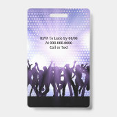 Moderne Paarse Dans Verjaardagsfeest Badge (Achterkant)