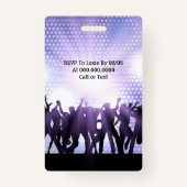 Moderne Paarse Dans Verjaardagsfeest Badge (Achterkant)