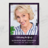 Moderne Paarse dienstregeling begrafenis Programma (Voorkant)