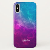 Moderne Paarse en blauwe veelhoekige achtergrond Case-Mate iPhone Case (Achterkant)