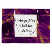 Moderne Paarse en gouden Abstracte marmerdag Groot Cadeauzakje (Voorkant)