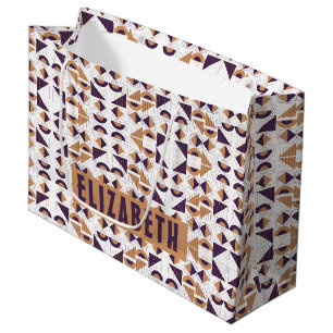 Moderne Paarse en gouden esthetische abstracte pat Groot Cadeauzakje