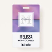 Moderne Paarse en roze ronddraaiende Abstracte mon Badge (Achterkant)