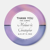 Moderne Paarse en roze zwevende Abstracte bruiloft Magneet (Voorkant)