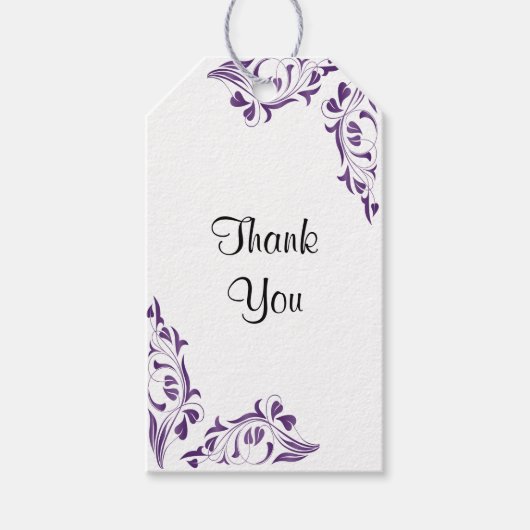 Moderne Paarse Floral Cadeaulabel (Voorkant)