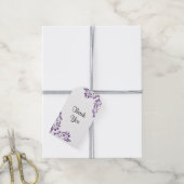 Moderne Paarse Floral Cadeaulabel (Met Touw)