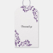 Moderne Paarse Floral Cadeaulabel (Achterkant)