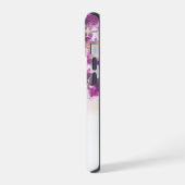 Moderne Paarse Floral iPhone 15 Hoesje (Linkerkant)