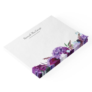 Moderne Paarse Floral Persoonlijke benaming Post-it® Notes