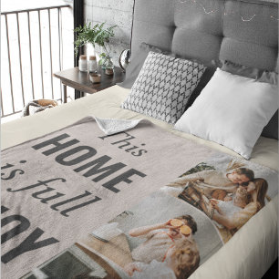 Moderne paarse foto- en familiefoto sherpa deken