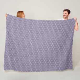 Moderne paarse geometrische blokkenpatroon fleece deken