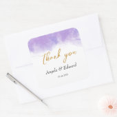 Moderne Paarse gewelddadige bruiloft Vierkante Sticker (Envelop)