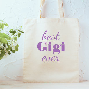 Moderne Paarse Gigi gepersonaliseerde aangepaste M Tote Bag
