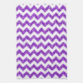 Moderne Paarse Glitter Chevron Keukenschotel Handd Theedoek (Verticaal)