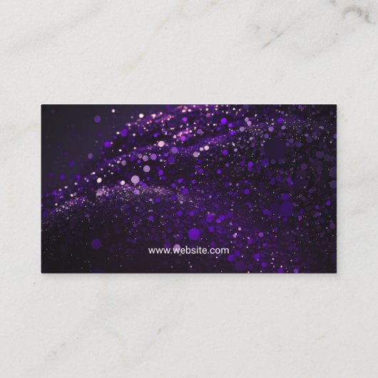 Moderne Paarse Glitter Foto Verzekeringsagent Visitekaartje (Achterkant)