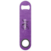 Moderne paarse glitter-monogram, balsleutel speed flessenopener (Voorkant)
