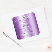 Moderne Paarse Glitter Product Labels monogram Log (Envelop)