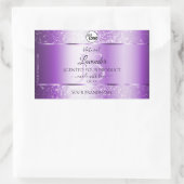 Moderne Paarse Glitter Product Labels monogram Log (Tas)