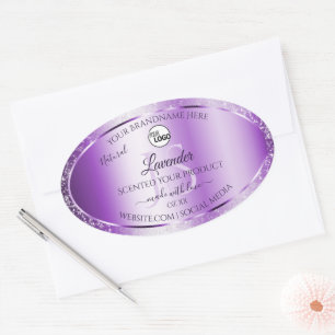 Moderne Paarse Glitter Product Labels monogram Log