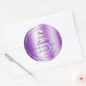 Moderne Paarse Glitter Product Labels monogram Log (Envelop)